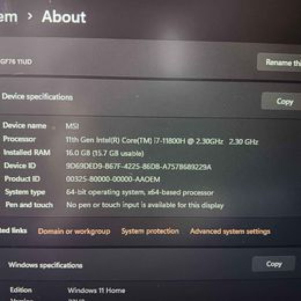 MSI gaming laptop